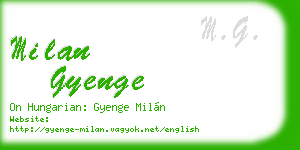 milan gyenge business card